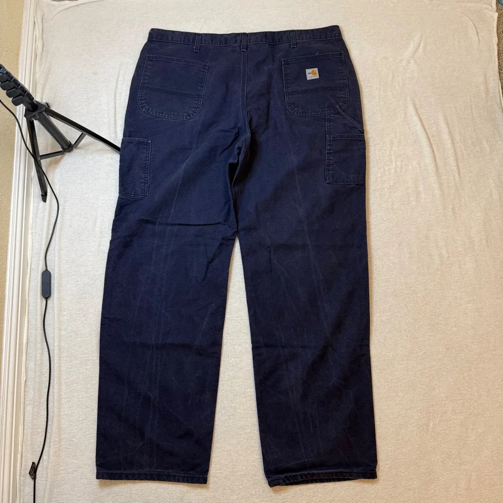 Carhartt Work Pants Men 42x34 Navy FR Flame Resistant Canvas Lot of 2 FRB159-DNY